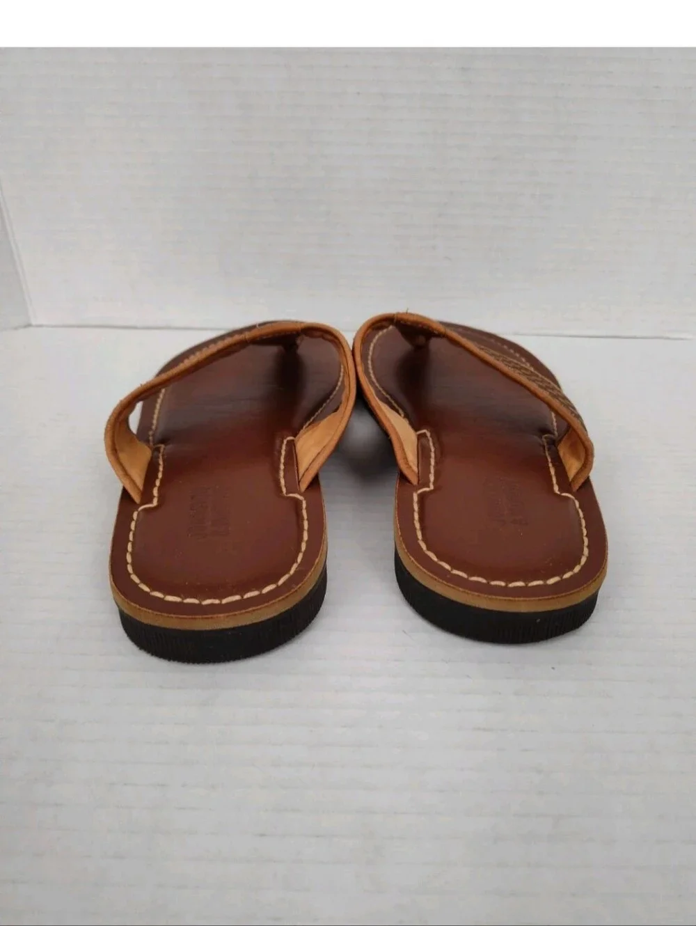 Johnston & Murphy Mens Norris Thong Sandals Cushioned Brown Leather Size 8